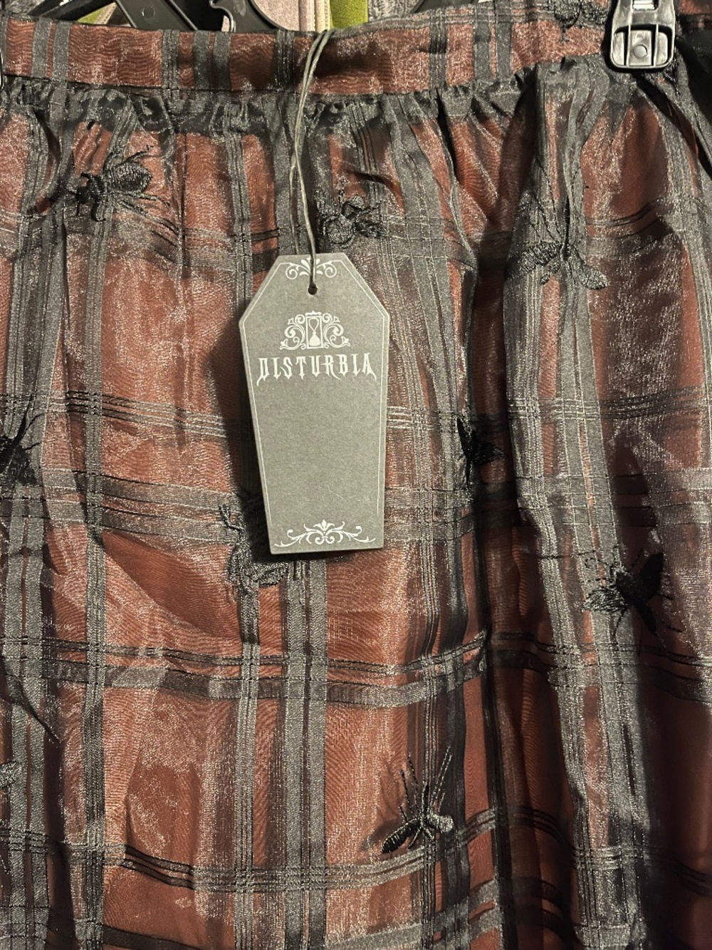 Disturbia Sedona Organza Insect Embroidered Midi Skirt NWT - Picture 7 of 13